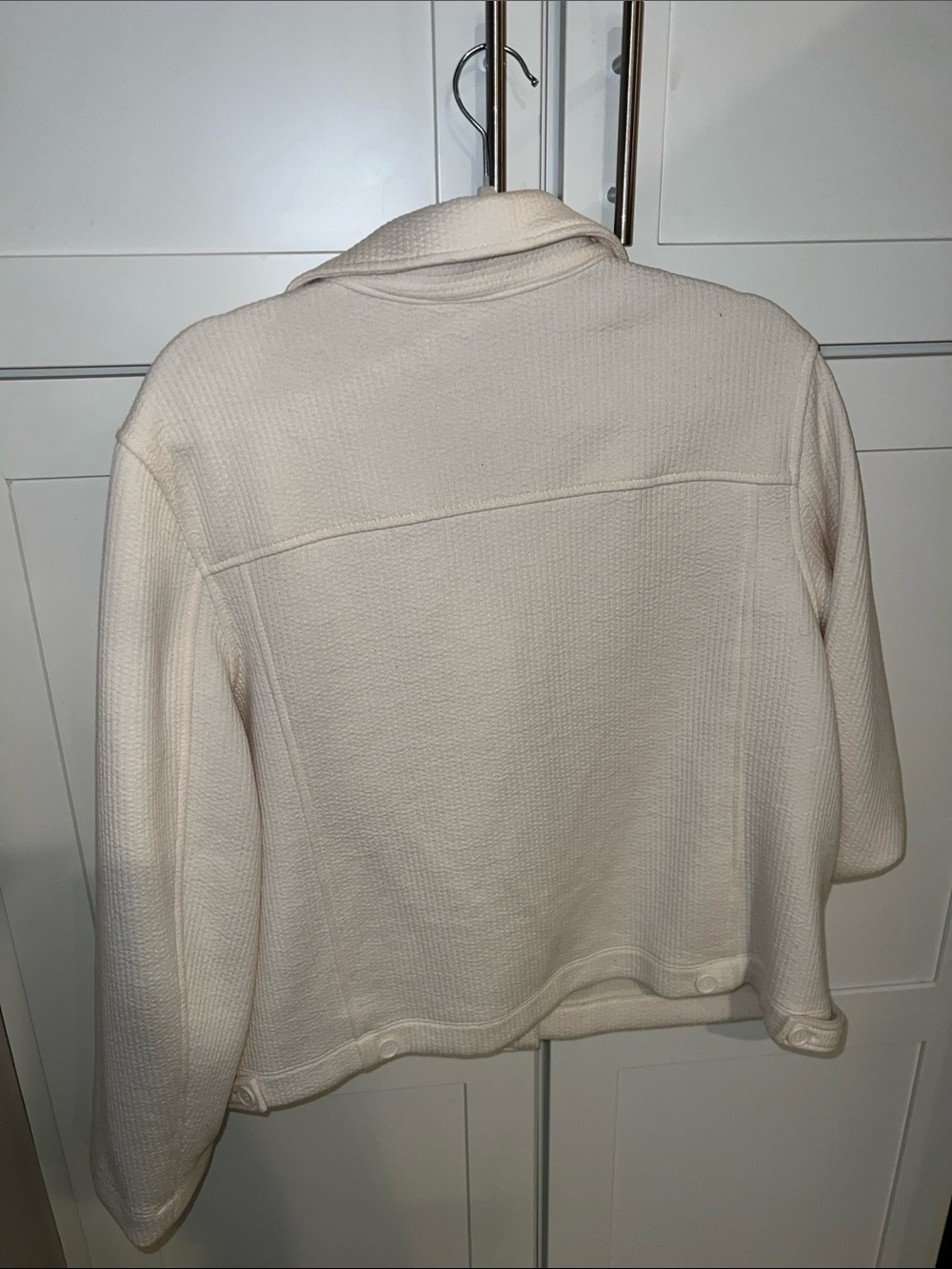Max Studio Cream Button-Front Textured Jacket - Picture 5 of 7
